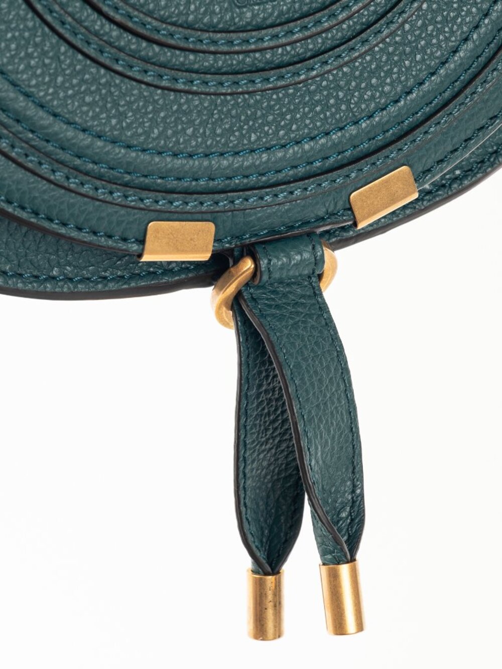 Chloe Marcie Small Steel Blue Grained Leather Crossbody - Picture 9 of 12